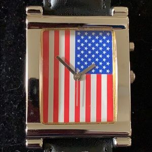 Watch AMERICAN FREEDOM flag BLACK STRAP guc 8”